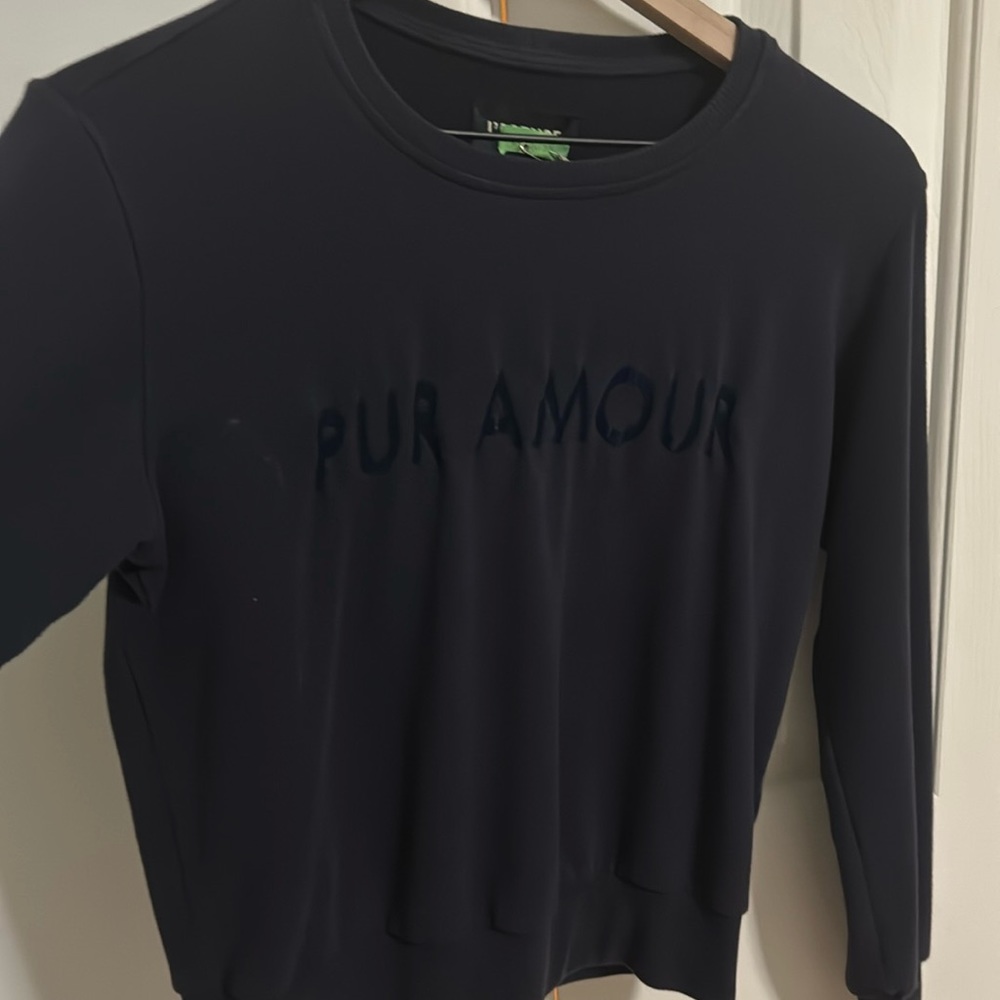L’AGENCE Heidi Pur Amour Navy Sweatshirt Women's Size XS